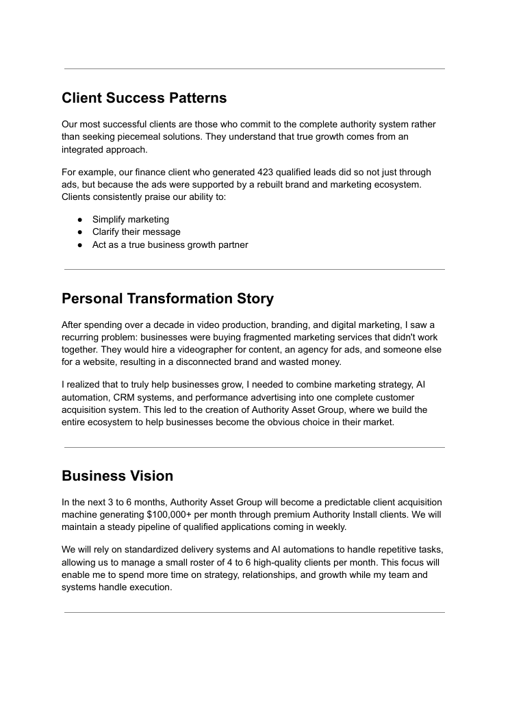 Client success overview from a healthcare engagement